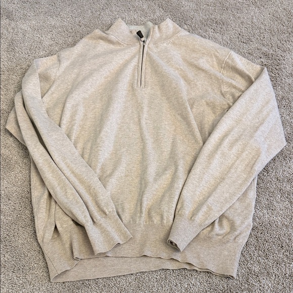 Peter Millar Other - Peter Millar Light Tan Zip-Up Sweater